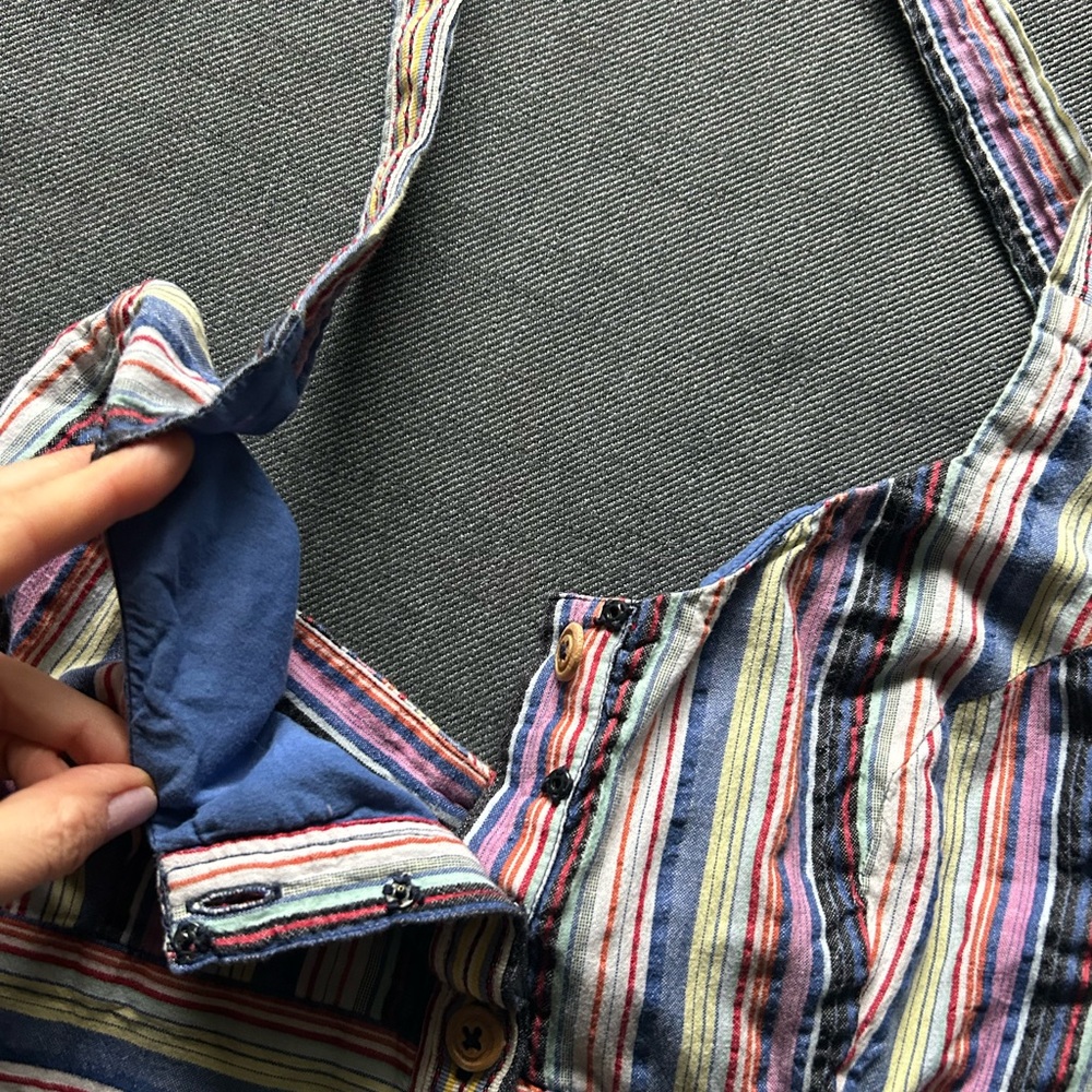Anthropologie Maeve Striped Halter Tiered
Button Front Dress Size 8 - Picture 8 of 16